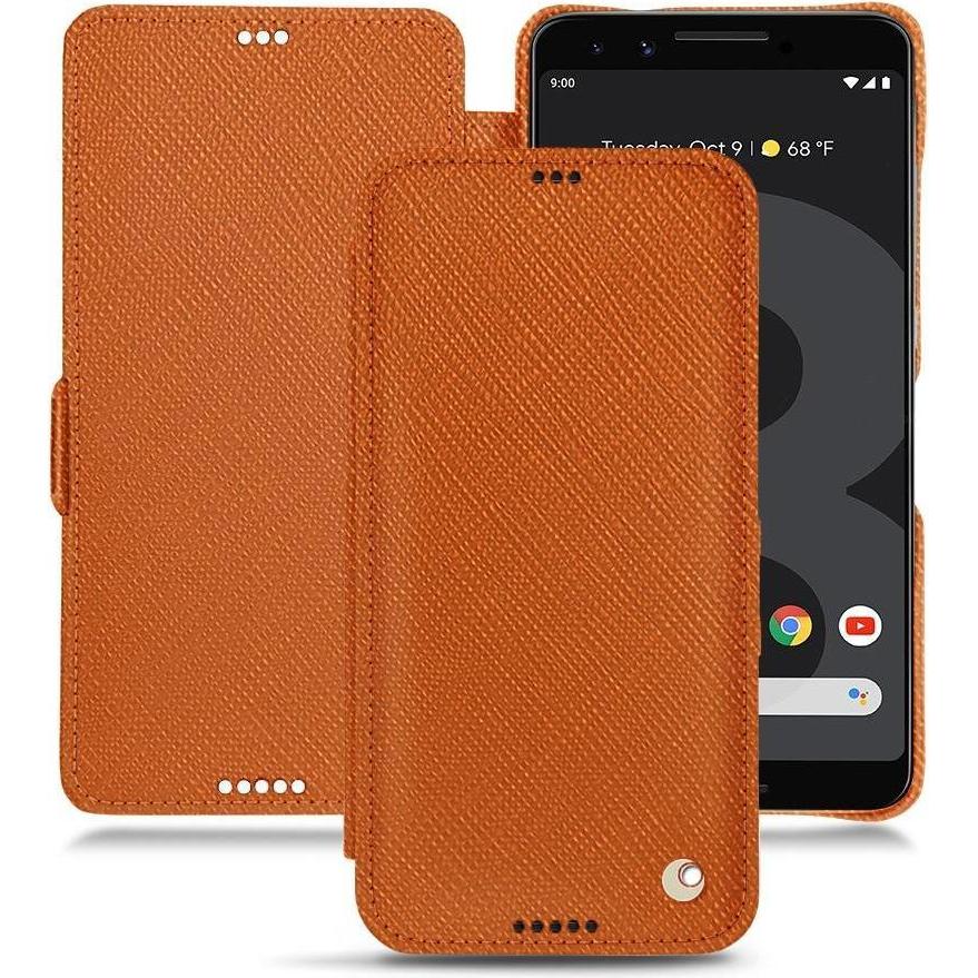 Noreve Lederschutzhülle horizontal (Google Pixel 3 XL), Smartphone Hülle, Orange