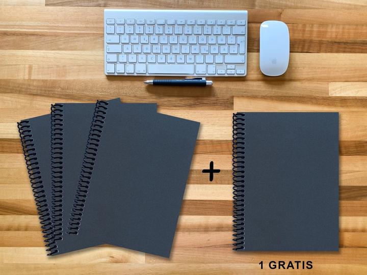 Actual product image A 4 notebook - set, 3+1 free, Luxury 80 pages BLUE NEW LAPISLAZULI GLITTER OPTICS, squared 10x10m (A4, Checked)
