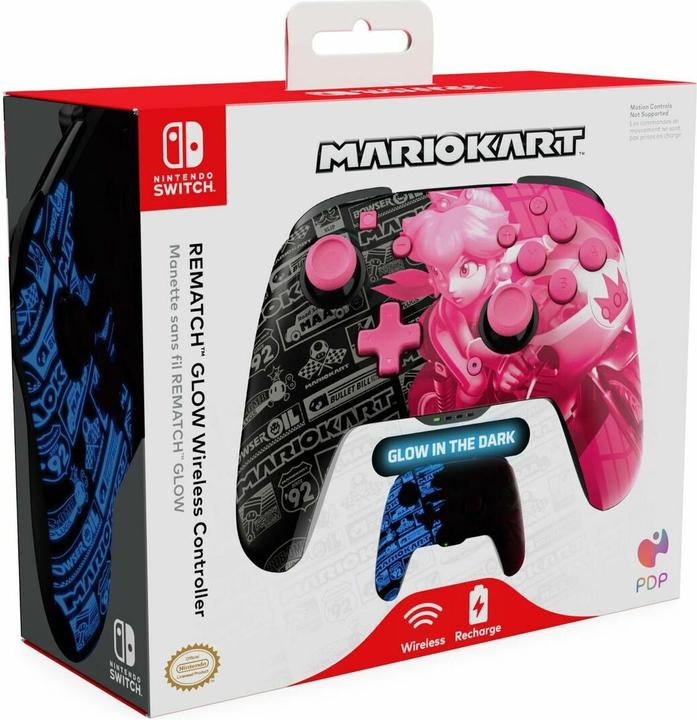 Produktbild PDP Rematch Glow Wireless Grand Prix Peach (Switch, Switch Lite, Switch OLED)