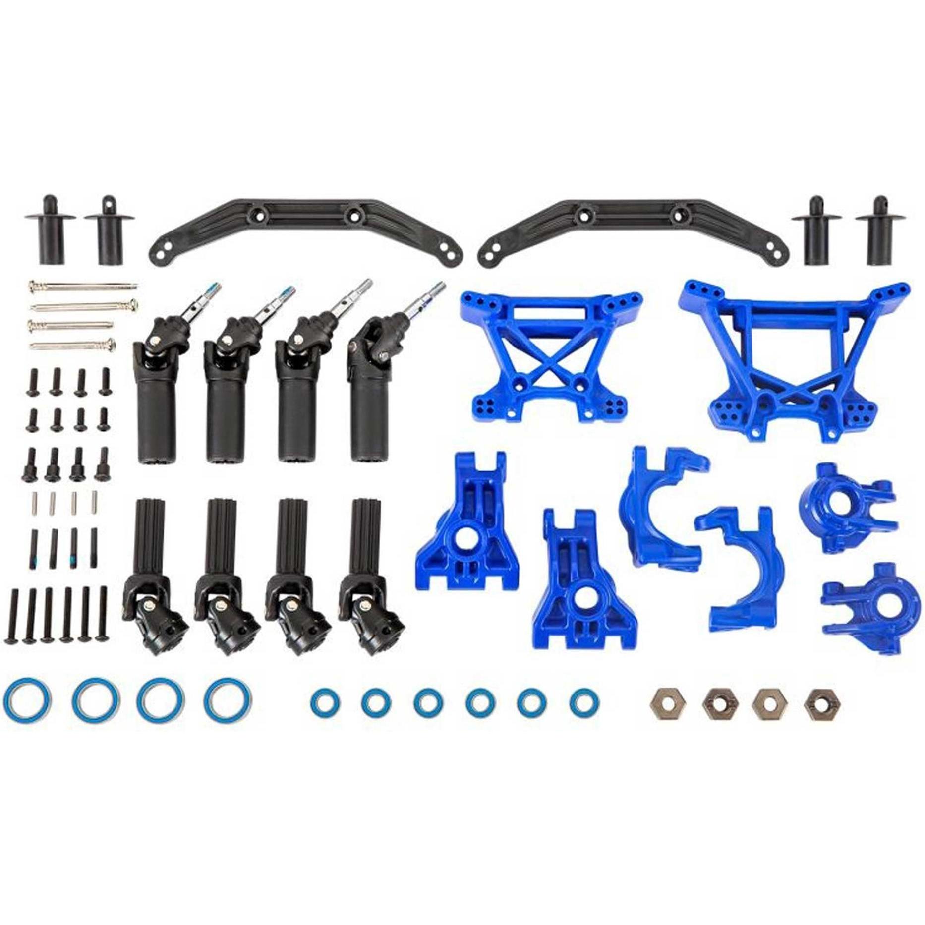 Traxxas kit di potenziamento della trasmissione e delle sospensioni esterne extreme heavy duty blu