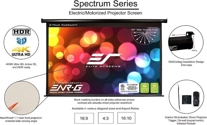 Actual product image Elite Screens spectrum (100", 16:9)