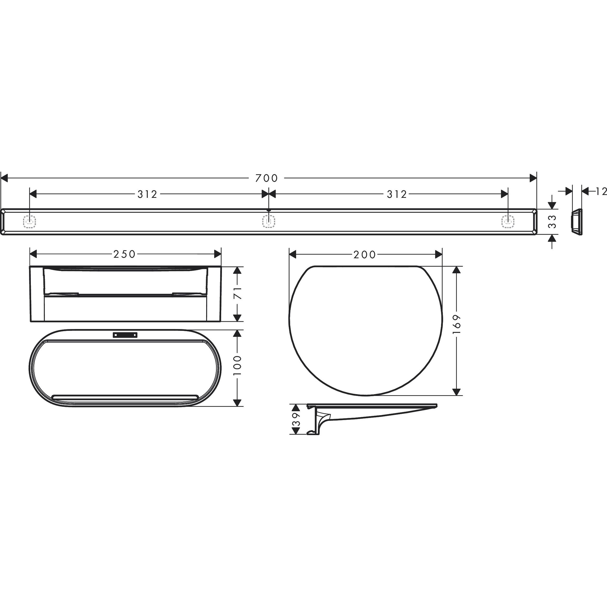 Thumbnail - hansgrohe, Duschablage, WallStoris Badewannenset
