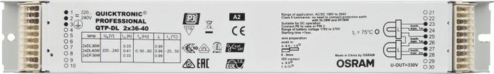 Actual product image Osram QTRONIC ECG 2X36-40/220-240