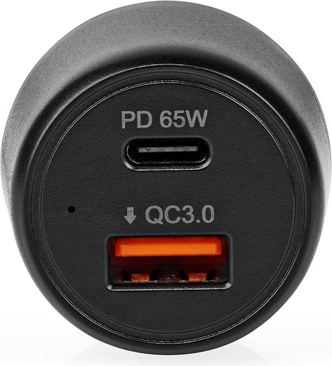 Actual product image Nedis Car charger 65 W 2.0 3.0 3.25 A - Number of outputs: 2, Port type: USB-A / USB-C™, Automa