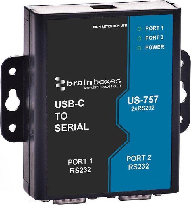 Produktbild Brainboxes 2 Port RS232 USB-C to Serial