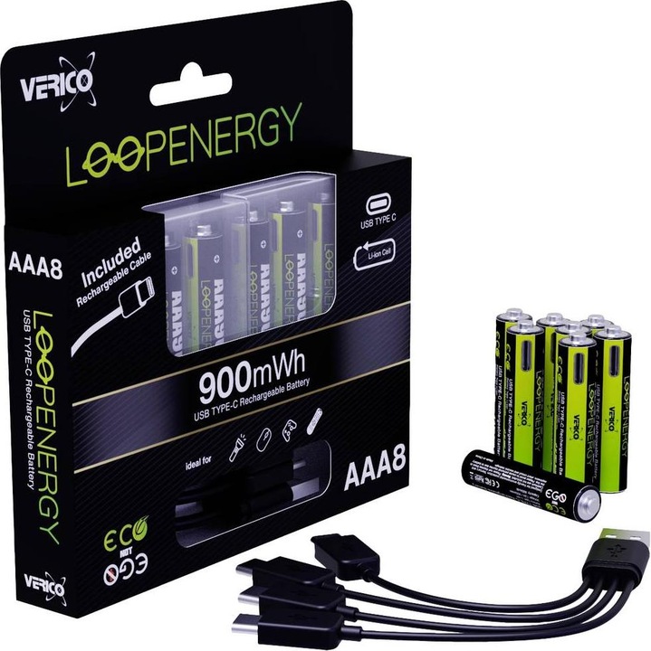 Actual product image Verico Loopenergy (8 pcs., AAA, 600 mAh)