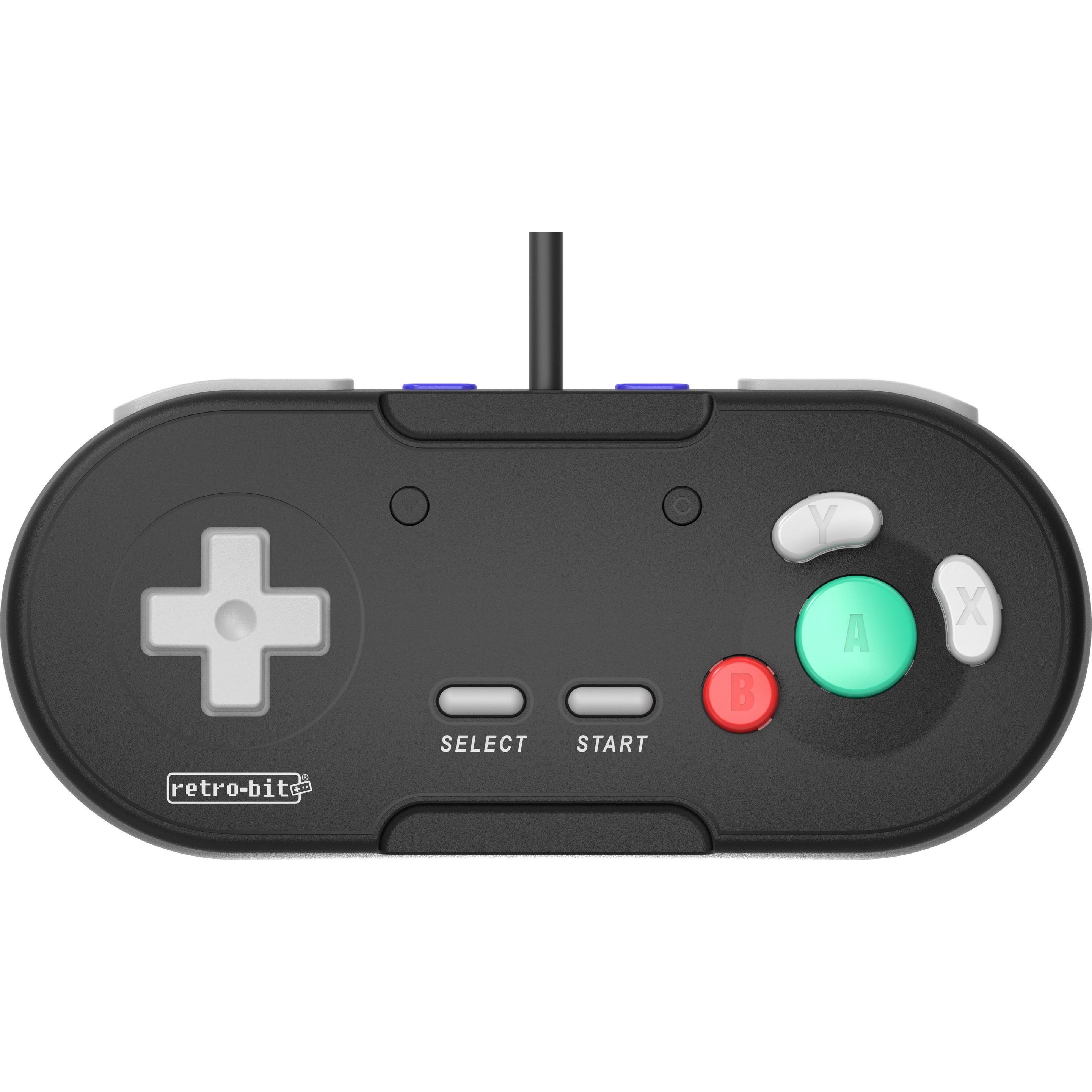 retro-bit LegacyGC -langallinen peliohjain, musta, Gamecube / Wii (Wii), Controller gaming, Nero