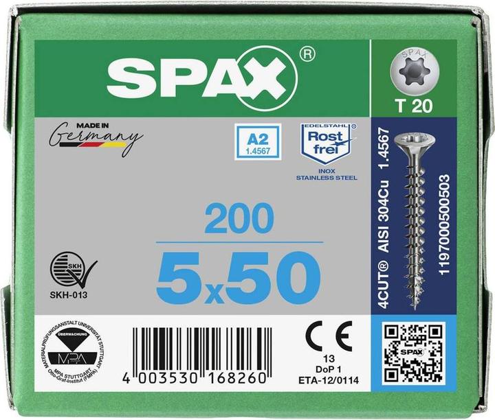Produktbild Spax A2 Senkmultikopf T-Star Plus T20 Vollgewinde (200 Schrauben pro Stück)