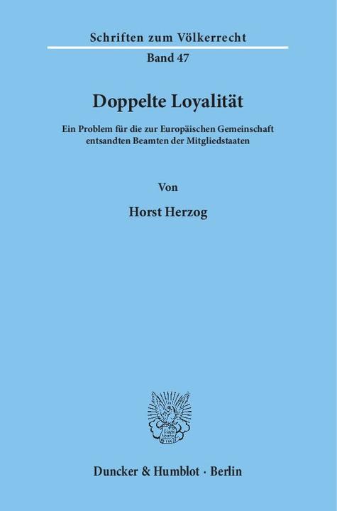 Produktbild Doppelte Loyalität (Deutsch, Horst Herzog, 1975)