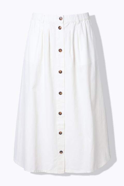 Actual product image Ulla Popken Button Front Denim Skirt (60)