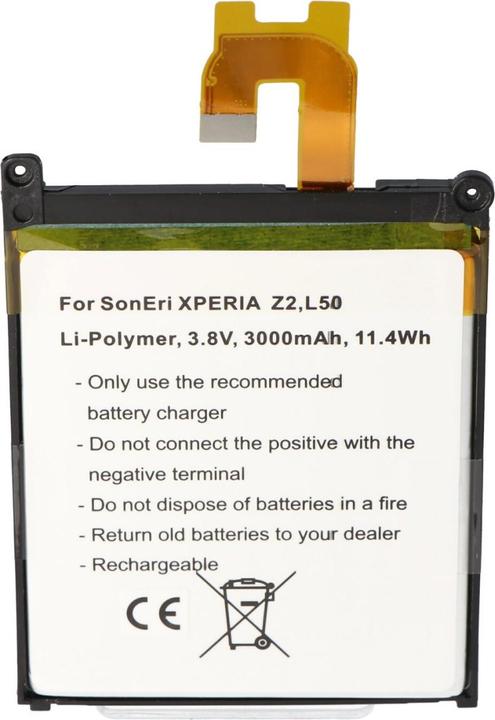Actual product image AccuCell Battery Sony Ericsson Xperia Z2, L50, L50u, L50W, L50, Xperia L50T, L50W