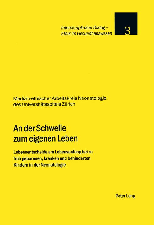 Produktbild An der Schwelle zum eigenen Leben (Deutsch, Stiftung Dialog Ethik, 2003)
