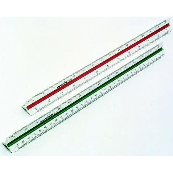 Rumold, Lineal, Dreikantmassstab Duo 30cm Teilung architect 1 Kunststoff weiss (300 mm)