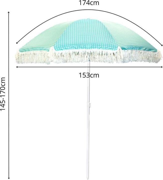 Immagine prodotto ProGarden Parasol Plażowo Ogrodowy Z Frędzlami 174cm Zielony