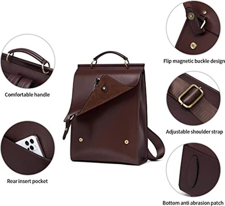 Actual product image Cnoles Leather Backpack Purse
