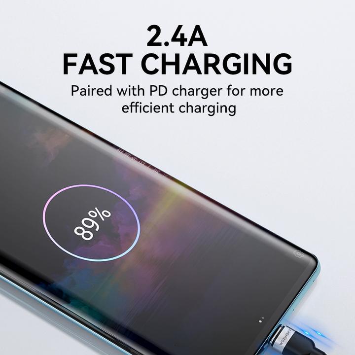 Actual product image Wozinsky WNBAC2 USB-A / USB-C 2.4A cable 2 m - black (2 m)