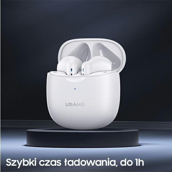 Actual product image Usams Słuchawki Bluetooth 5.0 TWS IA series bezprzewodowe biały/white BHUIA02 (US-IA04) (4 h, Wireless)