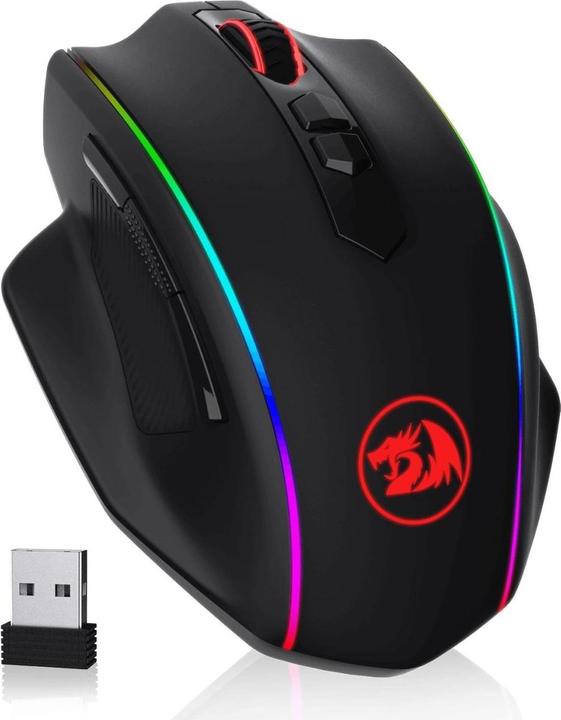 Actual product image Redragon Vampire Elite Wireless and Wired Gaming Mouse Black RGB Lighting (Cable, Wireless)