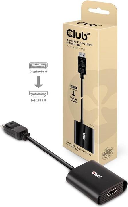 Actual product image Club 3D Adapter DP 1.4 to HDMI 4K120Hz HDR Active Adapter (HDMI, 6.20 cm)