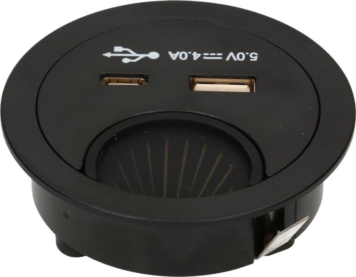 Immagine prodotto Max Hauri Passaggio del cavo Office Line con caricatore USB/A e USB/C