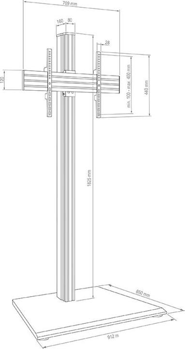 Image du produit Hagor CPS Freestanding Single 55-75 inch free-standing system 140-190cm 55-75 inch VESA max. 600x40 (50 kg, 55" - 75")