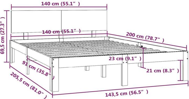 Image du produit vidaXL Bettrahmen (140 x 200 cm)