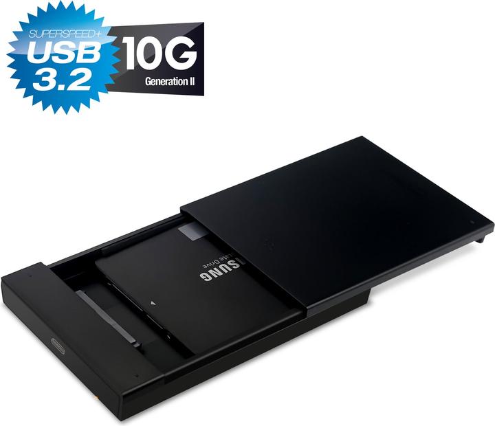Produktbild Fantec PL-25U31 6,35cm 2,5Zoll SATA SSD Festplattengehäuse USB-C USB 3.1 10G-Technology (2.5")
