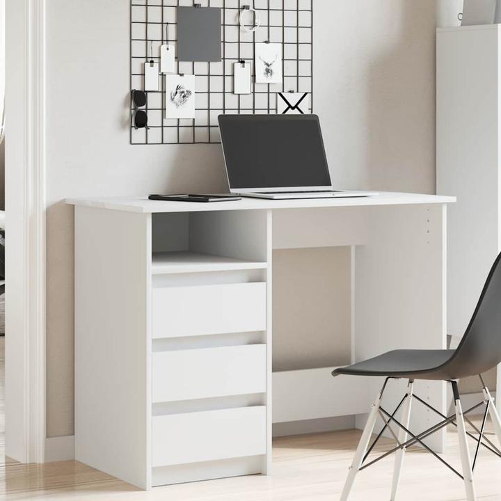 Produktbild VidaXL Schreibtisch Weiss 102x50x75 cm Holzwerkstoff Bürotisch Tisch PC-Tisch (102 x 50 x 75 cm)