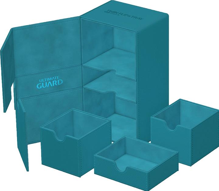 Actual product image Ultimate Guard Twin Flip'n'Tray 200+ XenoSkin Monocolor Bleu Pétrole