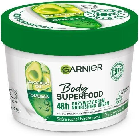 Actual product image Garnier Body SuperFood Nourishing Avocado Oil+Omega 6 Body Cream (Body cream, 380 ml)