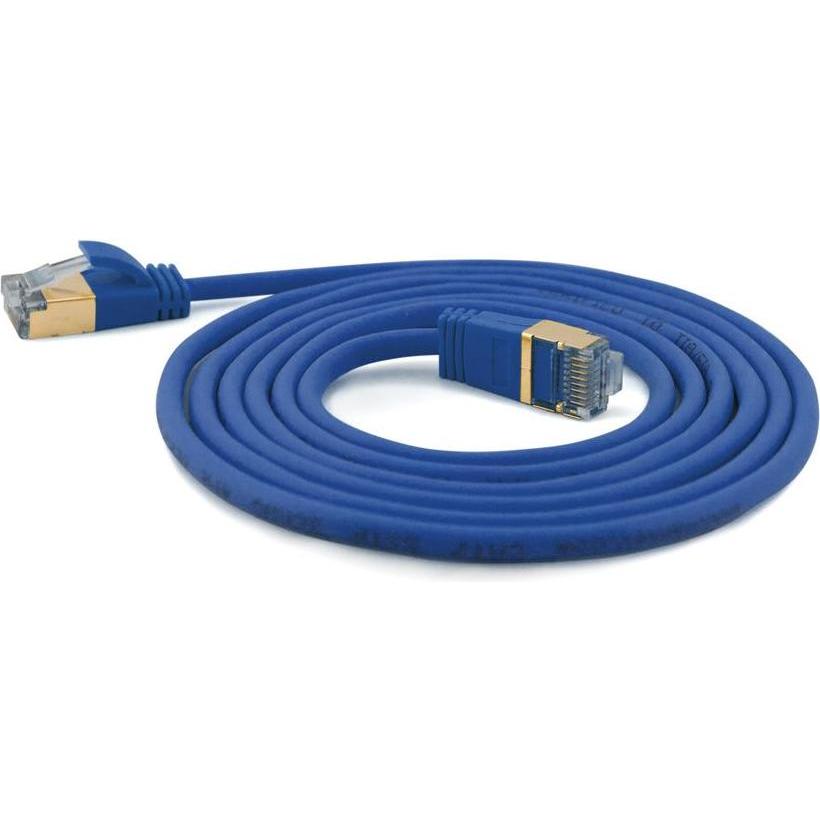 Wantec Patchkabel SSTP CAT7 Ste. CAT6a d=4mm 25,00m blau (S/FTP, CAT7, 25 m), Netzwerkkabel