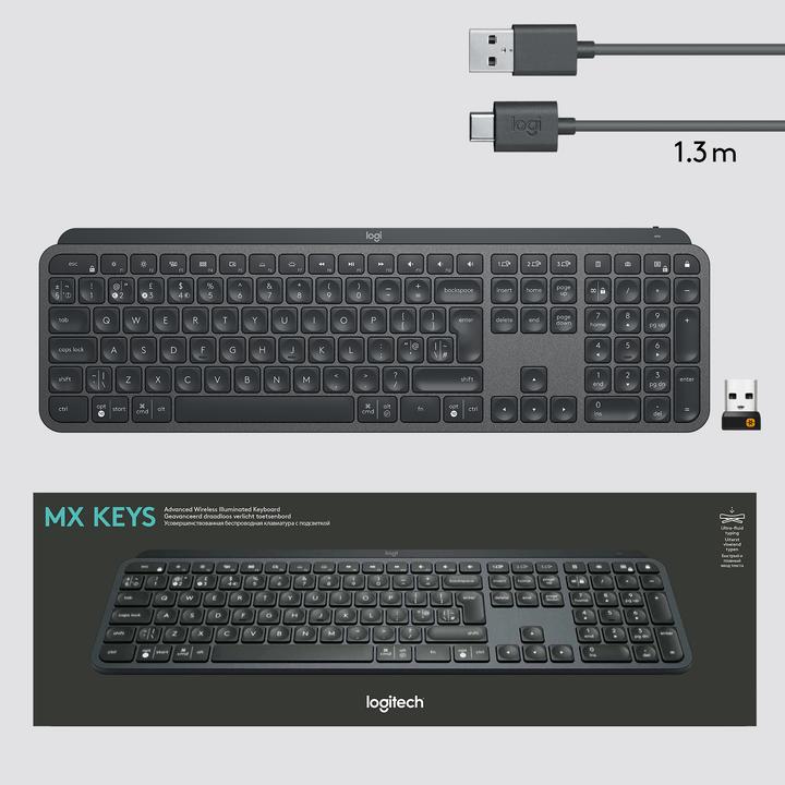 Actual product image Logitech MX Keys (Swiss, Wireless)