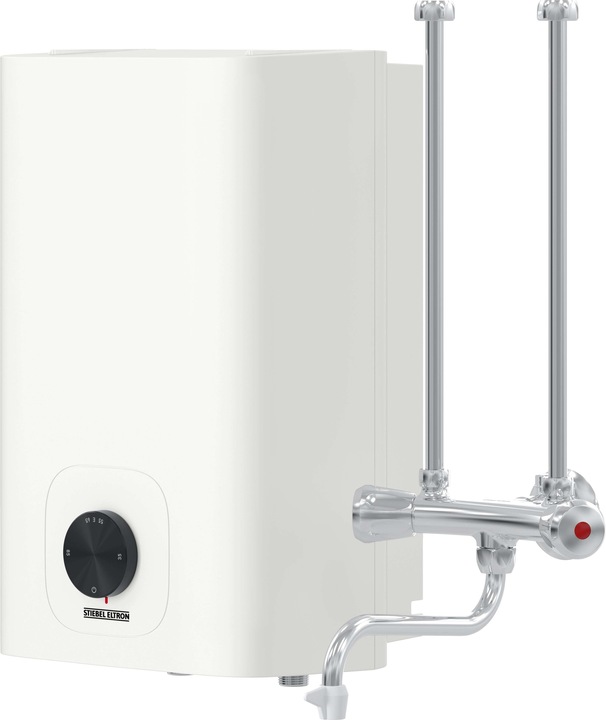 Produktbild Stiebel Eltron OFP 5 Trend mit Zweigriff-Wandarmatur VL und Stecker, Übertischboiler 5 Liter Niederdruck, 2 kW