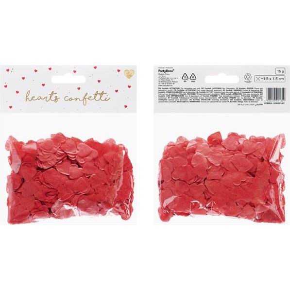 Thumbnail - Partydeco Confettis coeurs rouge en papier