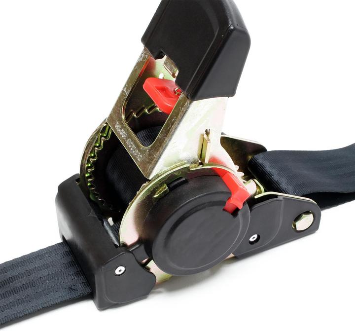Actual product image Wiltec Ratchet Tie Down Strap Lashing Strap Tensioning Belt 1.8mx50mm 750 daN with Retraction Mechanism