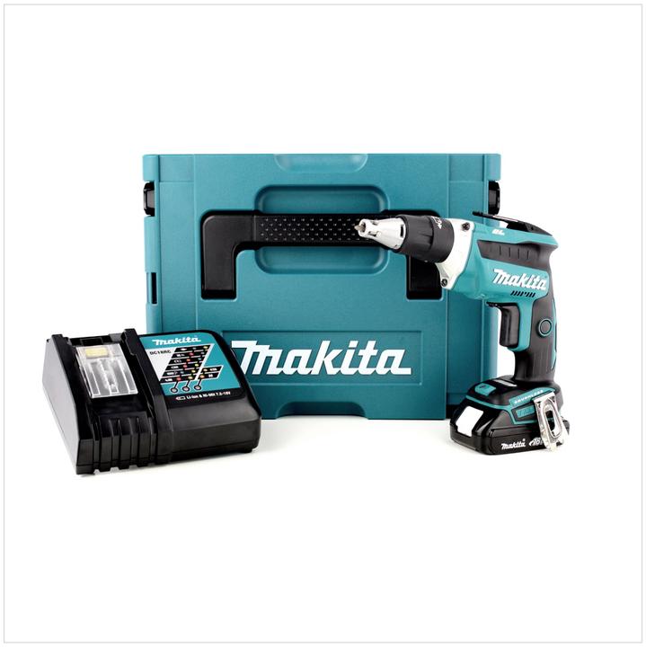 Produktbild Makita DFS 452 RY1J Akku Schnellbauschrauber 18V Brushless + 1x Akku 1,5Ah + Ladegerät + Makpac (Trockenbauschrauber)