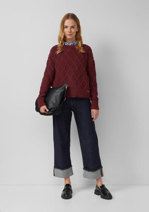 Produktbild s.Oliver Strickpullover Pullover im Relaxed Fit mit Zopfmuster (34)