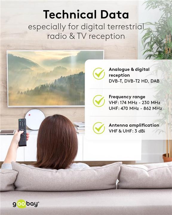 Produktbild Goobay Passive (Stabantenne, 3 dB, DVB-T / -T2)