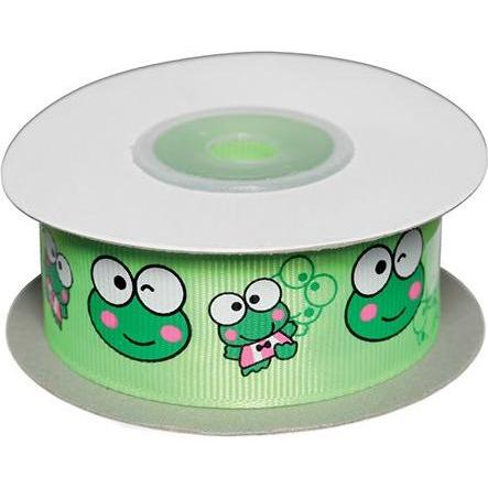 Øvrige, Geschenkverpackung, Dekobånd Kalk m/frøer 25mm 10m (Geschenkband)