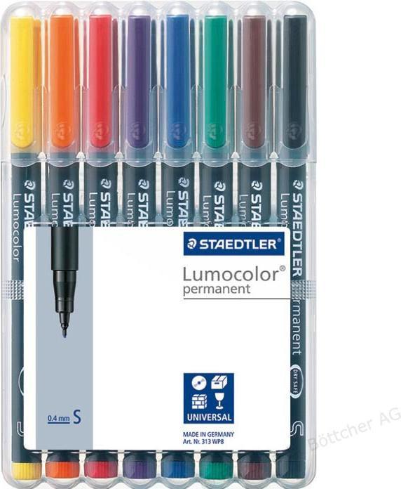 Produktbild Staedtler Lumocolor permanent (Mehrfarbig, 0.40 mm, 8 x)