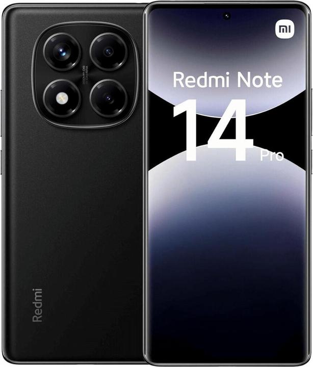 Actual product image Xiaomi Redmi Note 14 Pro (512 GB, Midnight Black, 6.67", Hybrid Dual SIM, 4G)