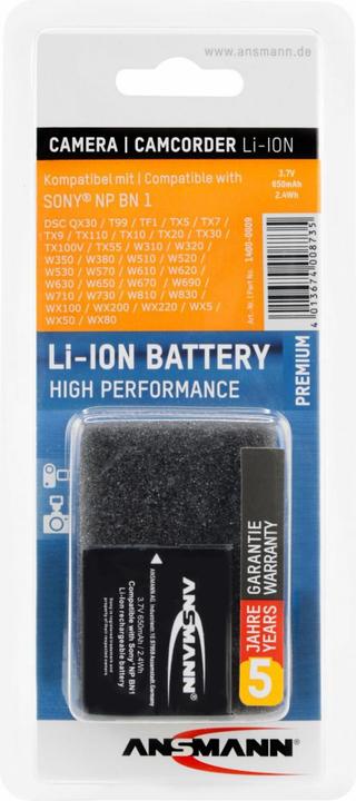 Image du produit Ansmann A-Son NP-BN1 (Batterie de l'appareil photo)