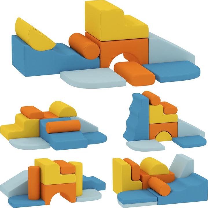 Aiyaplay Softbausteine Samt, Schaumstoff Mehrfarbig