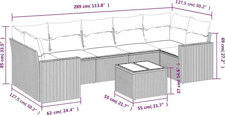 Produktbild vidaXL Garten Sofagarnitur