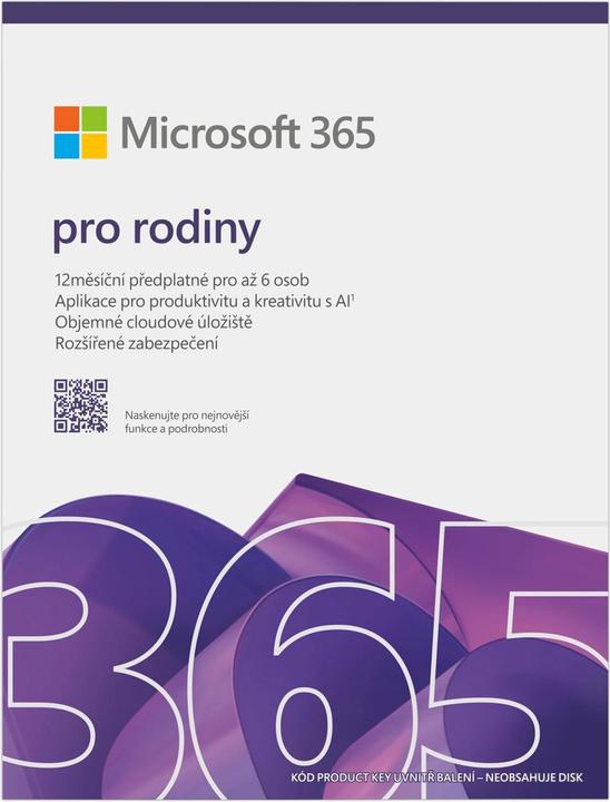 Productafbeelding Microsoft 365 Family FY25H2 Mac/Win, 1 Year, CZ (6 Gebruiker, 12 maanden)