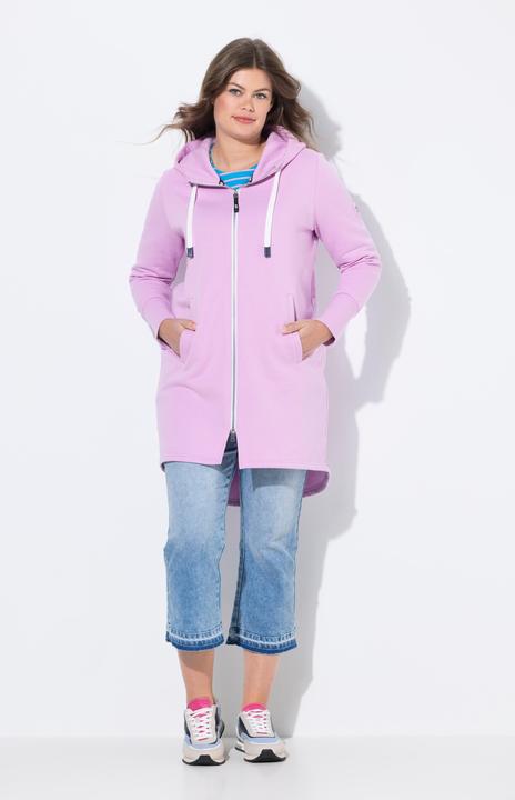 Produktbild Laurasøn Sweatjacke, lang geschnitten, Kapuze, Taillen-Tunnelzug hinten, Langarm (48)