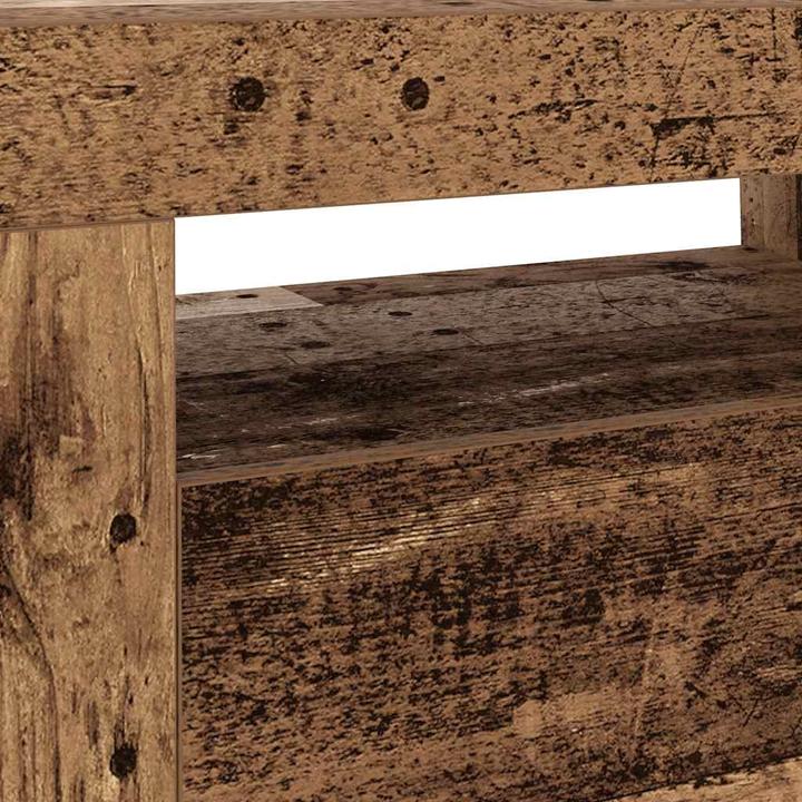 Actual product image VidaXL TV Schrank Lowboard Fernsehschrank Fernsehtisch mit LED Altholz-Optik (120 x 35 x 40 cm)