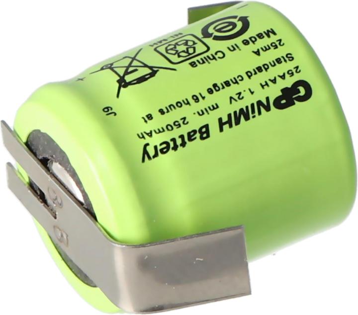 Actual product image AccuCell Battery for Sanyo N-110AA rechargeable NiMH 1/3 AA Mignon with soldering lug Z-shape (1 pcs., 1/3 AA, 150 mAh, Rechargeable battery)