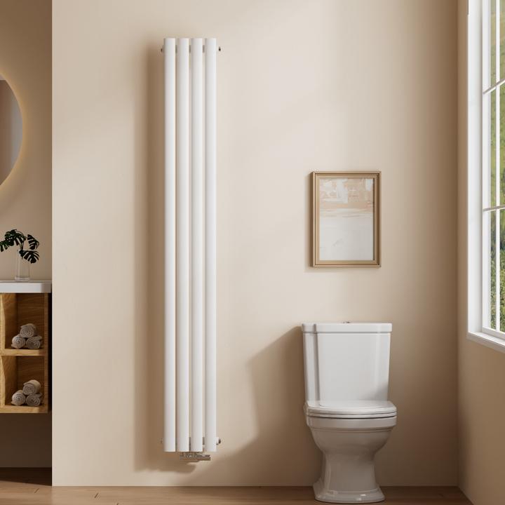 Produktbild Emke Heizkörper, Ovaler Heizkörper, Weiss 180x24cm 483W Einlagig (483 W)