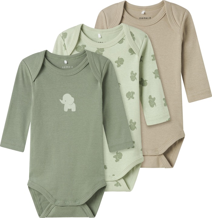 Produktbild Name it Nbmbody 3p Ls Sea Foam Elephant Noos (50)